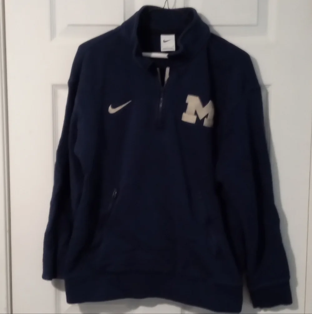 Nike Dark Blue Michigan Wolverines Quarter-Zip Pullover